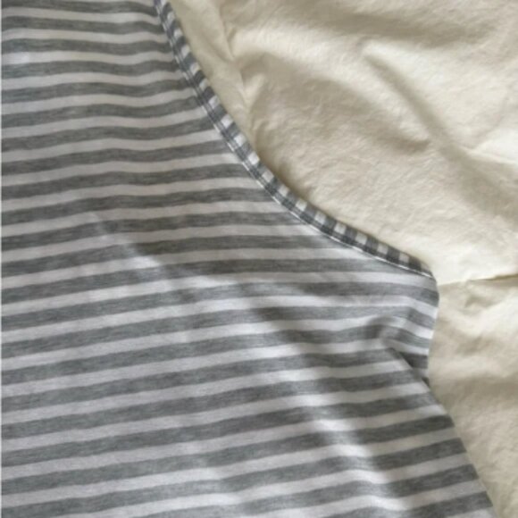 NWOT Athleta Muscle Tank Striped White and Gray size L - Picture 5 of 5